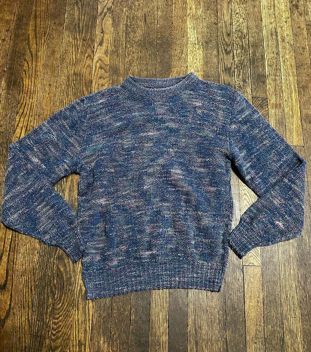 Vintage Thane Multi-Color Speckled Crewneck Knit Sweater Made in USA Size M